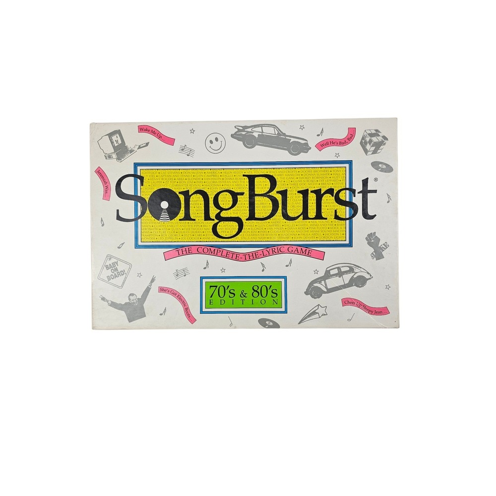 SongBurst‎ 70s & 80s Edition Board Game Complete The Lyric Music Trivia Hersch
